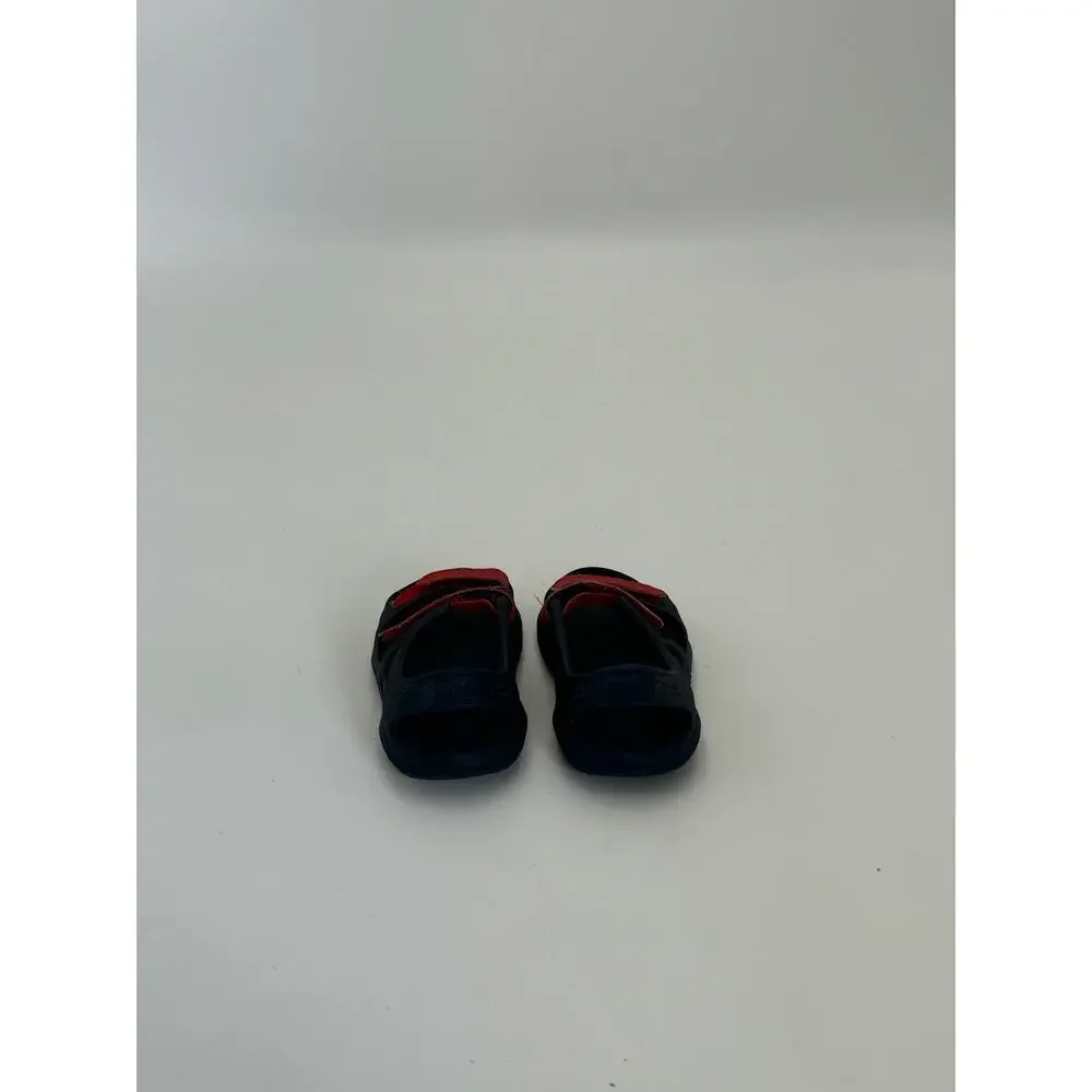 Crocs Kids Size 6 Adjustable Hook Loop Sandals Red Navy